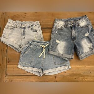 Stylish Denim Women's Shorts - Blue set of 3